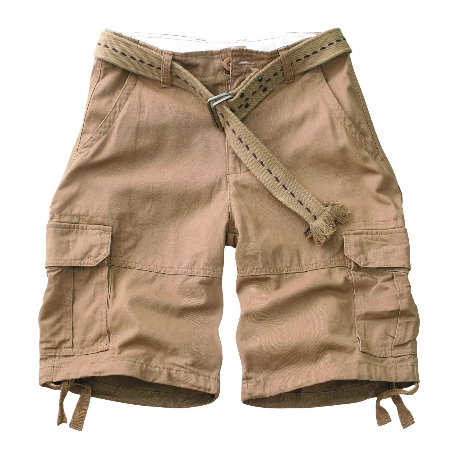VATINNT Mens Cargo Shorts Casual Cotton Combat Shorts 8063 Deep Khaki 38