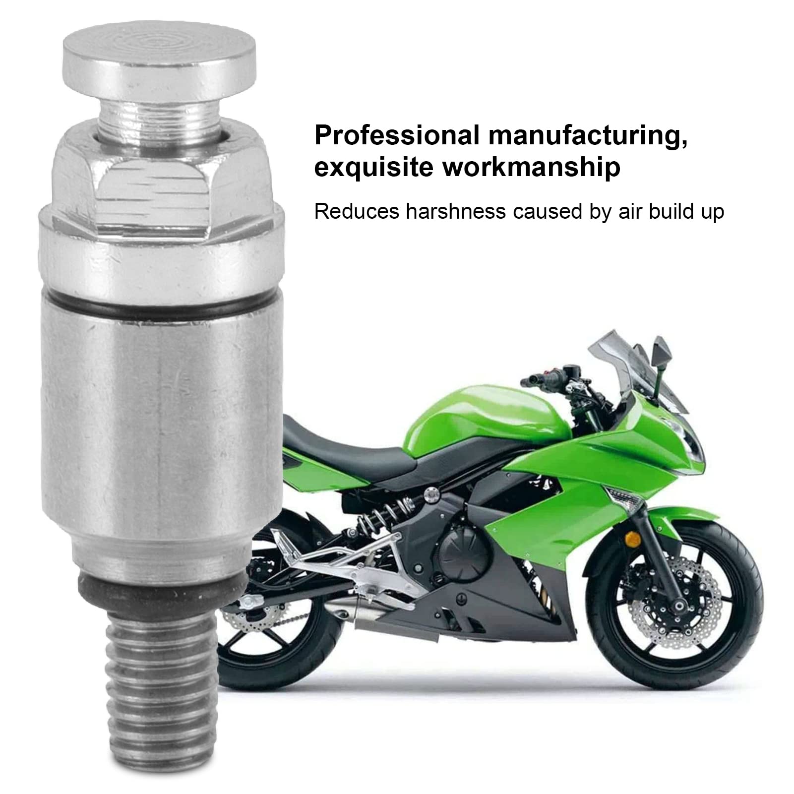 Valvola di Sfiato Forcella Acciaio Inossidabile Valvola di Sfiato Forcella di Facile Installazione Lega di Alluminio M5x0.8 Durevole per Moto (D'argento)