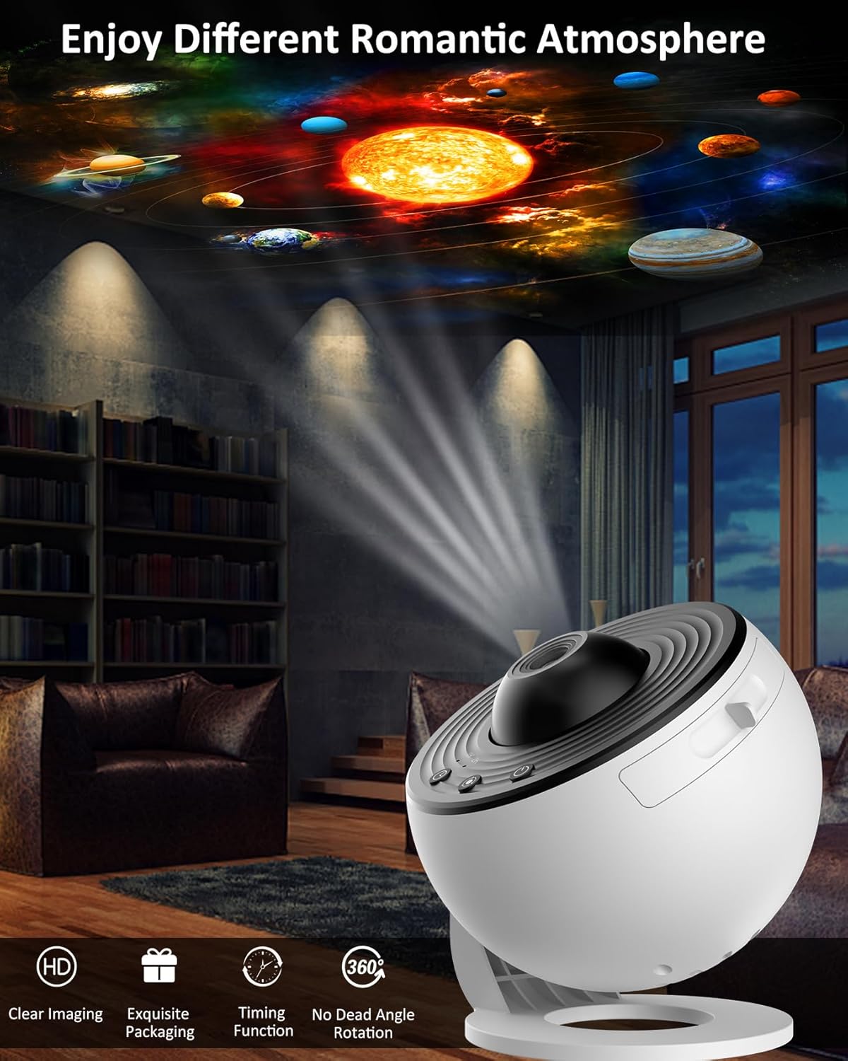 Planetarium Projector for Bedroom,13 in 1 Star Projector Galaxy Light,Ceiling Night Light Milky Way Mood Lighting with 360° Rotating with Timer,LED Space Galaxy Lamp Bedroom Room Decor for Adults Kids