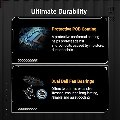 ASUS TUF Gaming GeForce RTX 5060 Ti OC Edition 16GB GDDR7 — galinė pusė