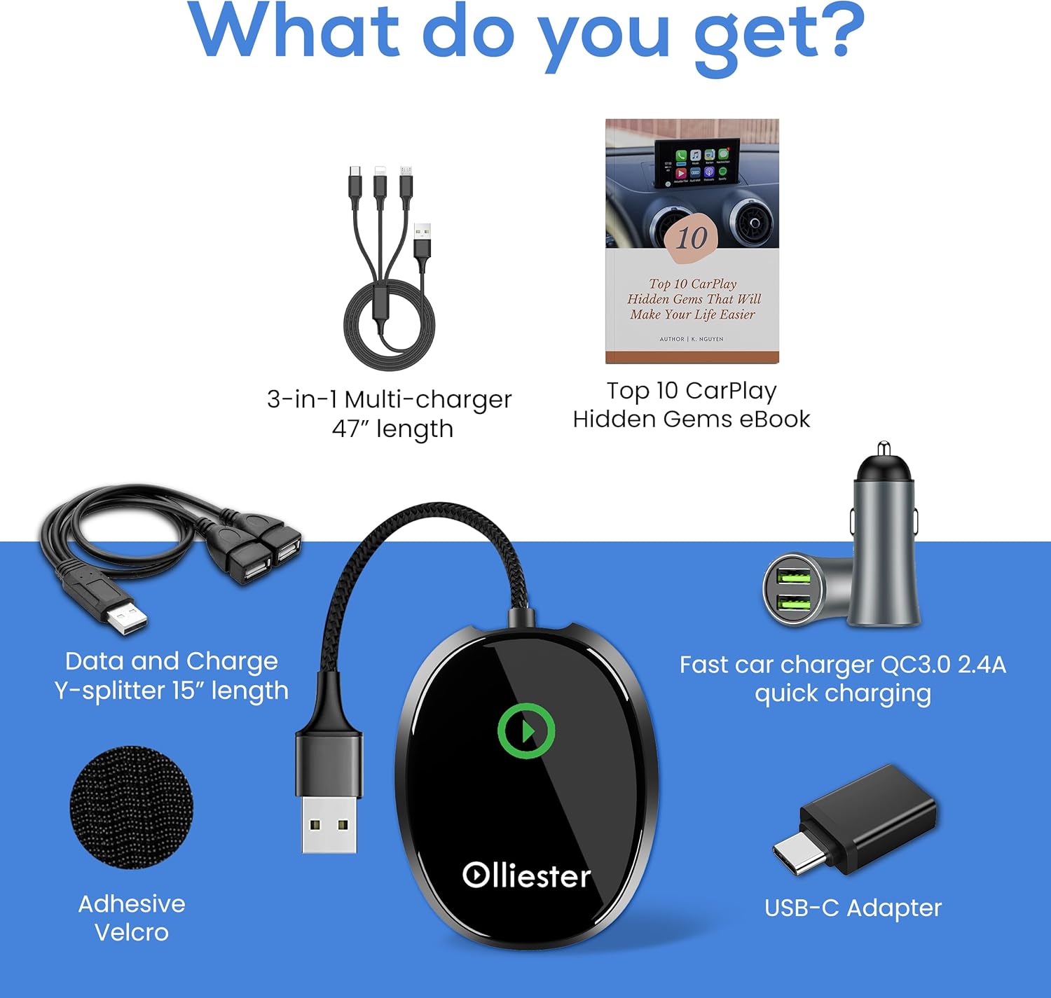 Wireless CarPlay Adapter for Apple CarPlay, Easy to Upgrade Wired CarPlay to Wireless, Fast Connectivity, Car Play Dongle for iPhone, Works for Cars with Built-in CarPlay