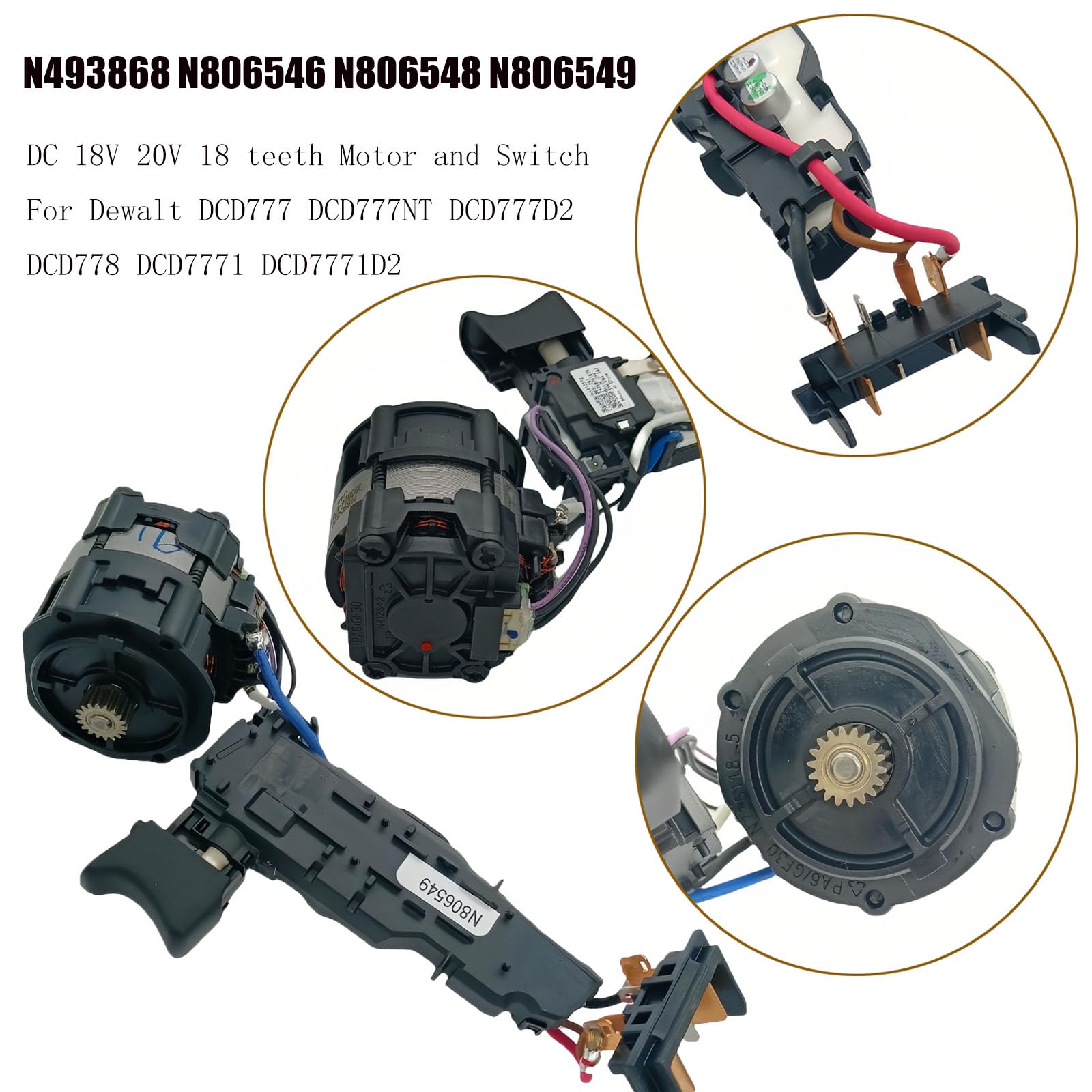 Amazon.com: N493868 N806546 N806548 N806549 18 Teeth Motor and