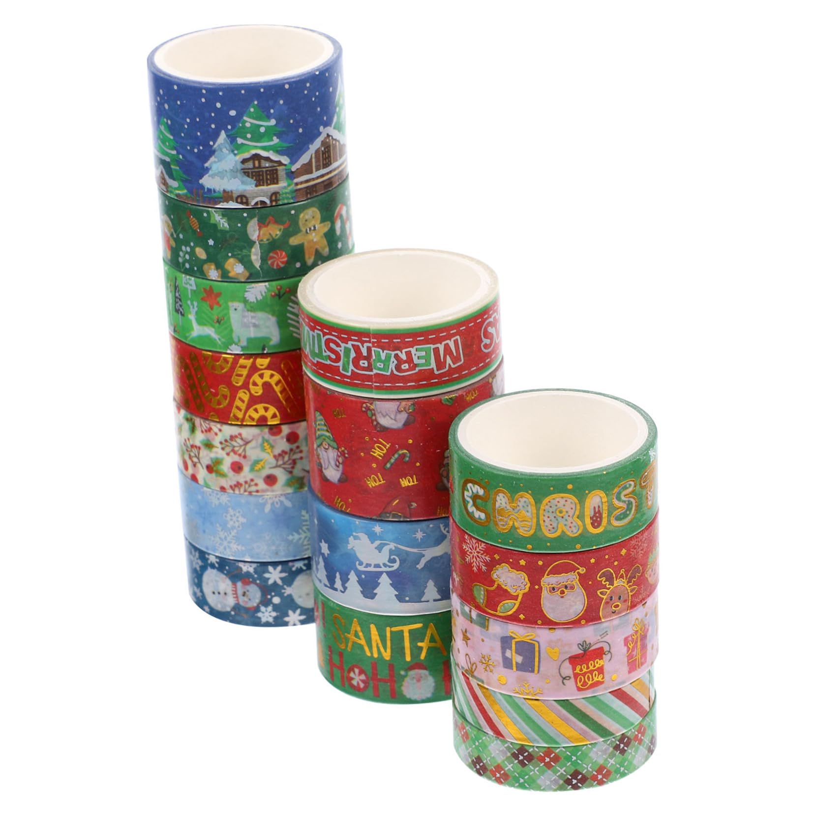 Tofficu Set Di 3 Nastri Washi - Sottili Decorativi Facili Da Applicare Ideali Per Lavori Artigianali Studenti Compleanni E Festività 16 * 3