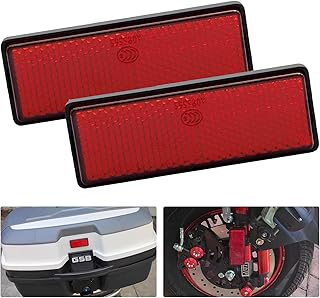 2Pcs Motorcycle Red Square Reflectors Safety Warning Reflector Motorcycle Reflectors for Night Riding Screw on Mount Reflective for Motorcycle Bike Scooter ATV