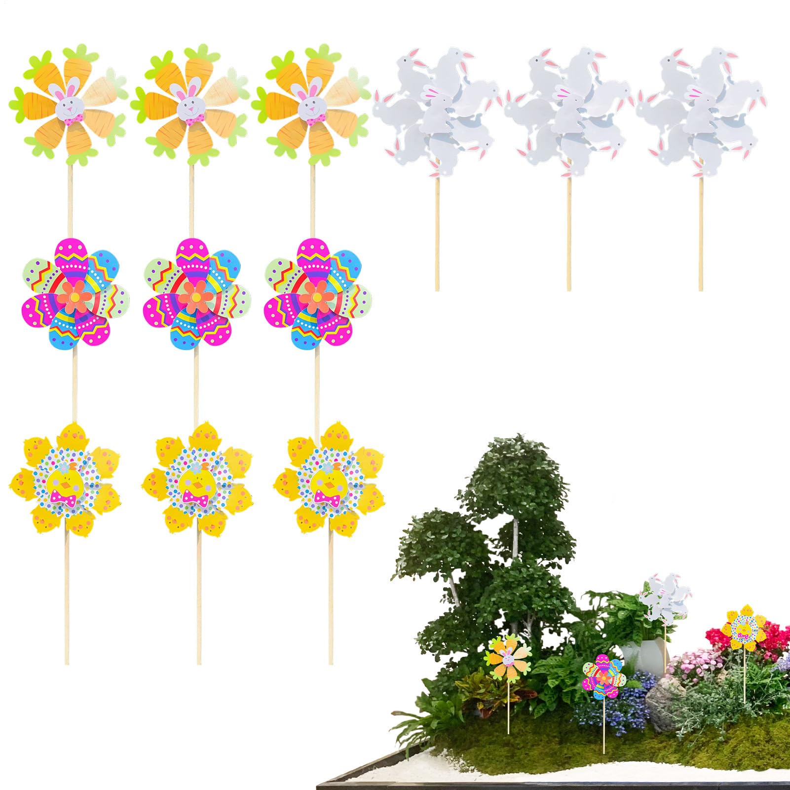 Tourniquets à Vent de Jardin et Moulinets Extérieurs en Piquets pour Pelouse