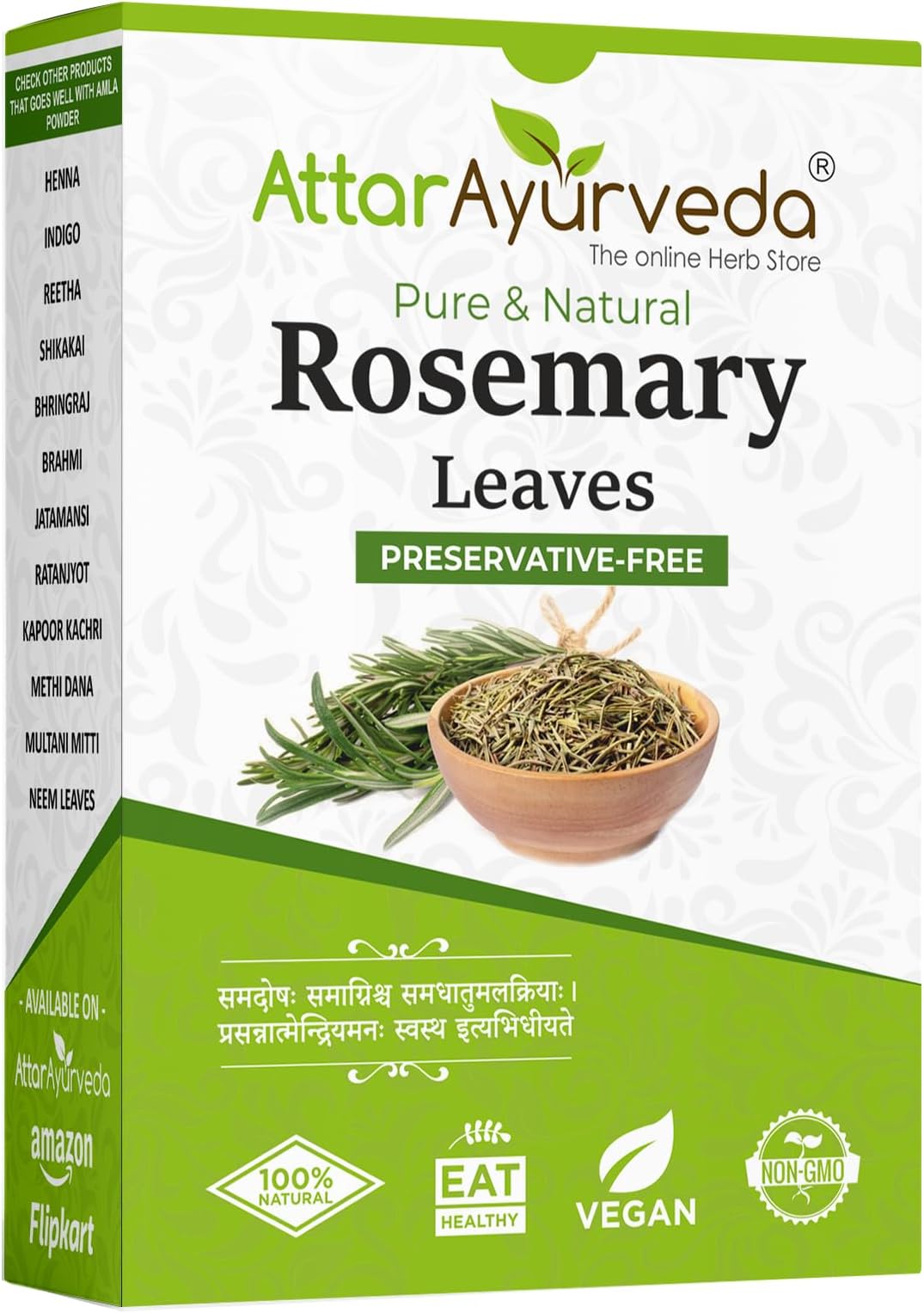 Attar Ayurveda Rosemary leaves for Hair growth 100 grams | 100% Natural, Preservative free | Dried rosemary leaves | Suitable for Rosemary water and Rosemary oil prepration