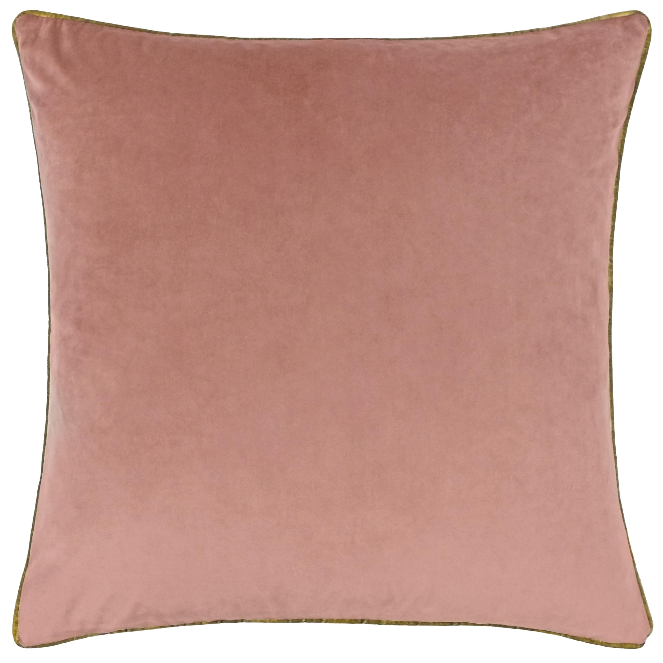 furn. Meridian Cushion Cover – Luxury Contrast Piped Velvet Decorative Case (Blush/Gold - 45x45cm) — image 1