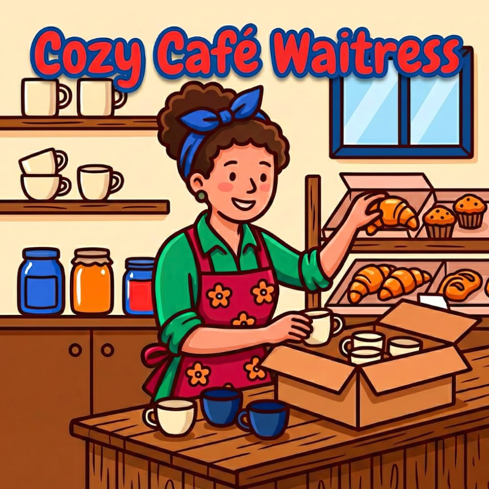 Cozy Café Waitress Coloring Book: Bold and Easy Relaxing Coloring Pages of a Cozy Waitress Life (Peaceful Days Coloring Books)
