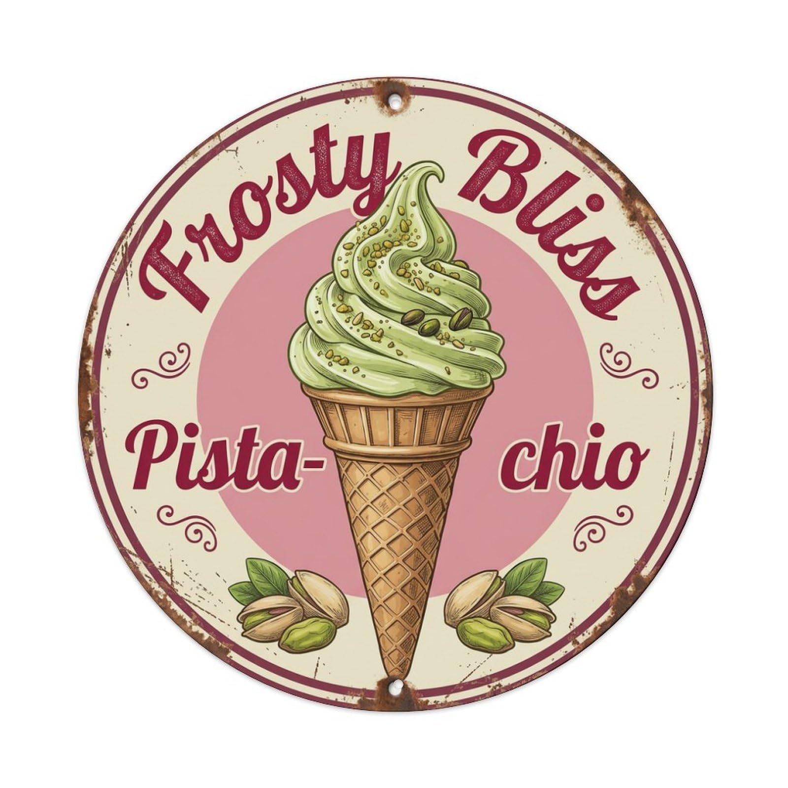 Cwbufd Vintage Style Frosty Bliss Vintage Decor Vintage Metal Tin Sign Plaque Wall Decor For Cafe, Club Bar, Office, Garden Metal Poster 8X8inch