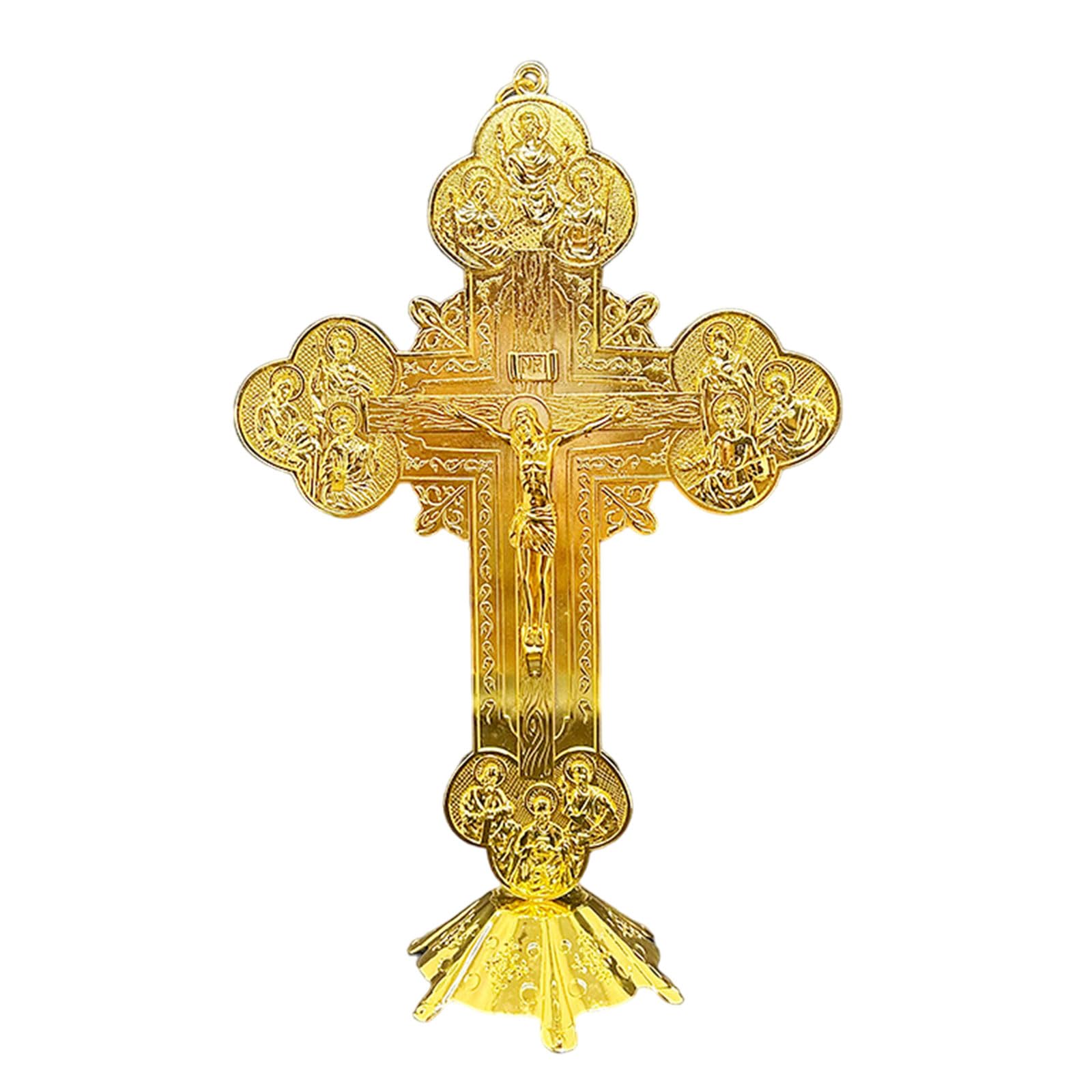 Buxuaaaa Stylish Metal Tabletop Cross Sculpture for Art Collectors and Fashion Enthusiasts Collectors Desk