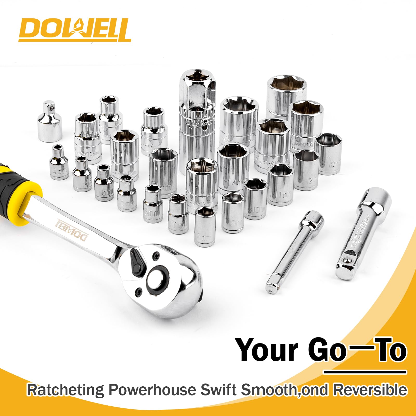 DOWELL Kit di attrezzi per meccanico, set di chiavi a cricchetto per riparazione auto, set di 168 pezzi, kit di utensili manuali, scatola di stoccaggio