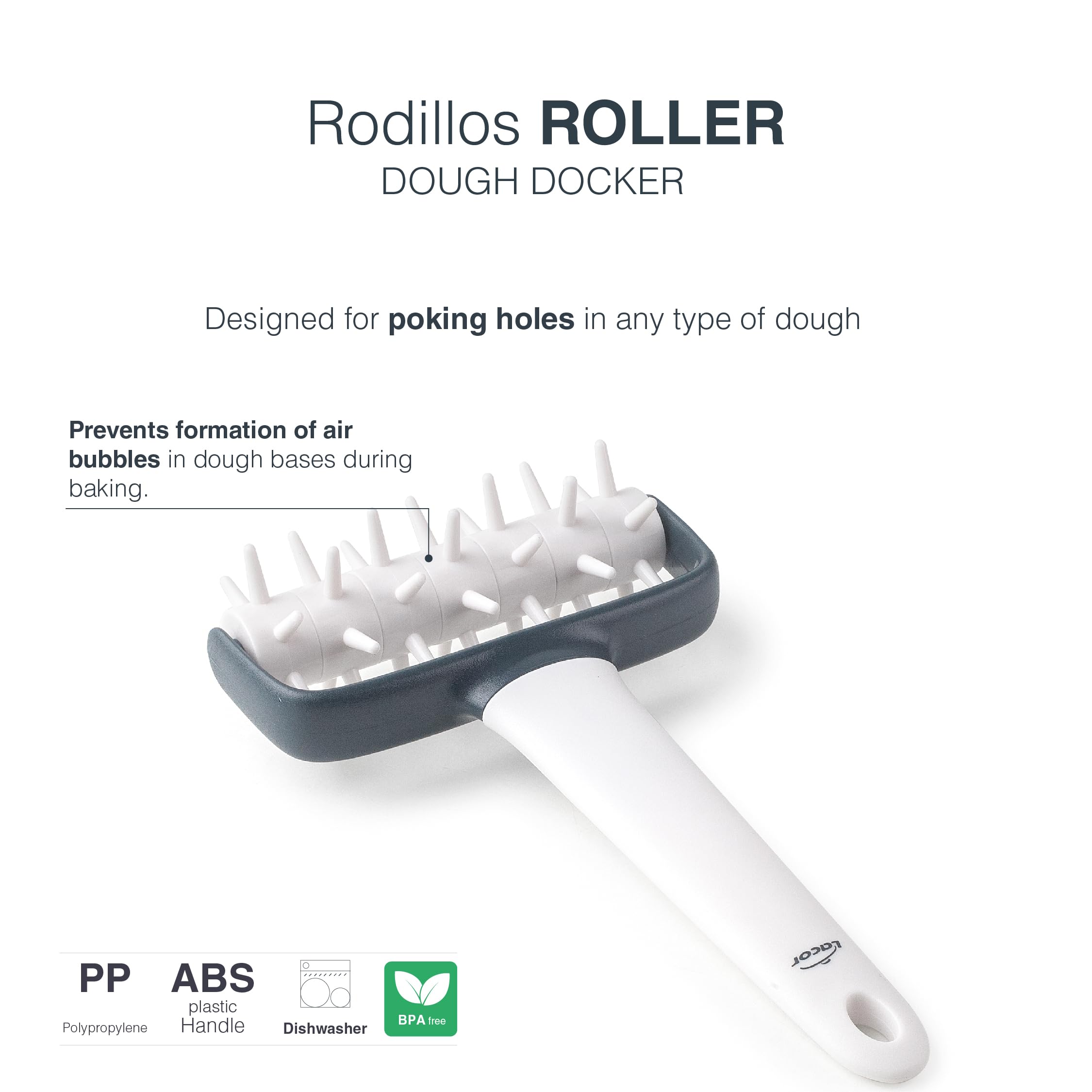Tagliapasta Rotelline Lacor 68801 – 9 Ruote Rimovibili, Manico Ergonomico, 14x19,5 Cm