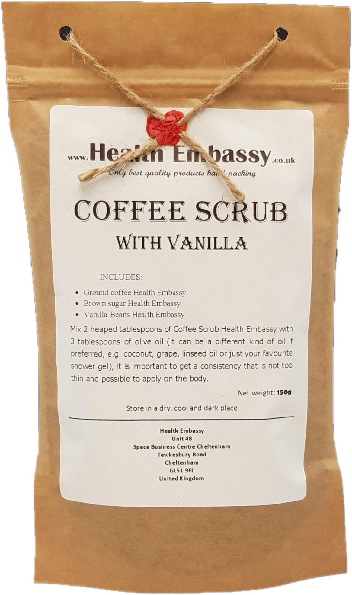 Health Embassy Coffee Scrub with Vanilla (150g)