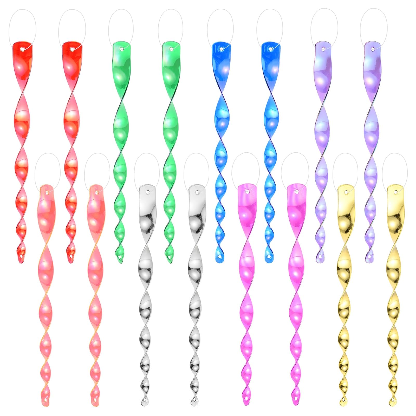 M METERXITY 16-Pack Bird Reflective Rods 11.5 Inch Spiral Bird Scare Rods Hanging Birds Deterrent Device for Yard/Patio/Garden/Farm/Decoration [Multicolor]