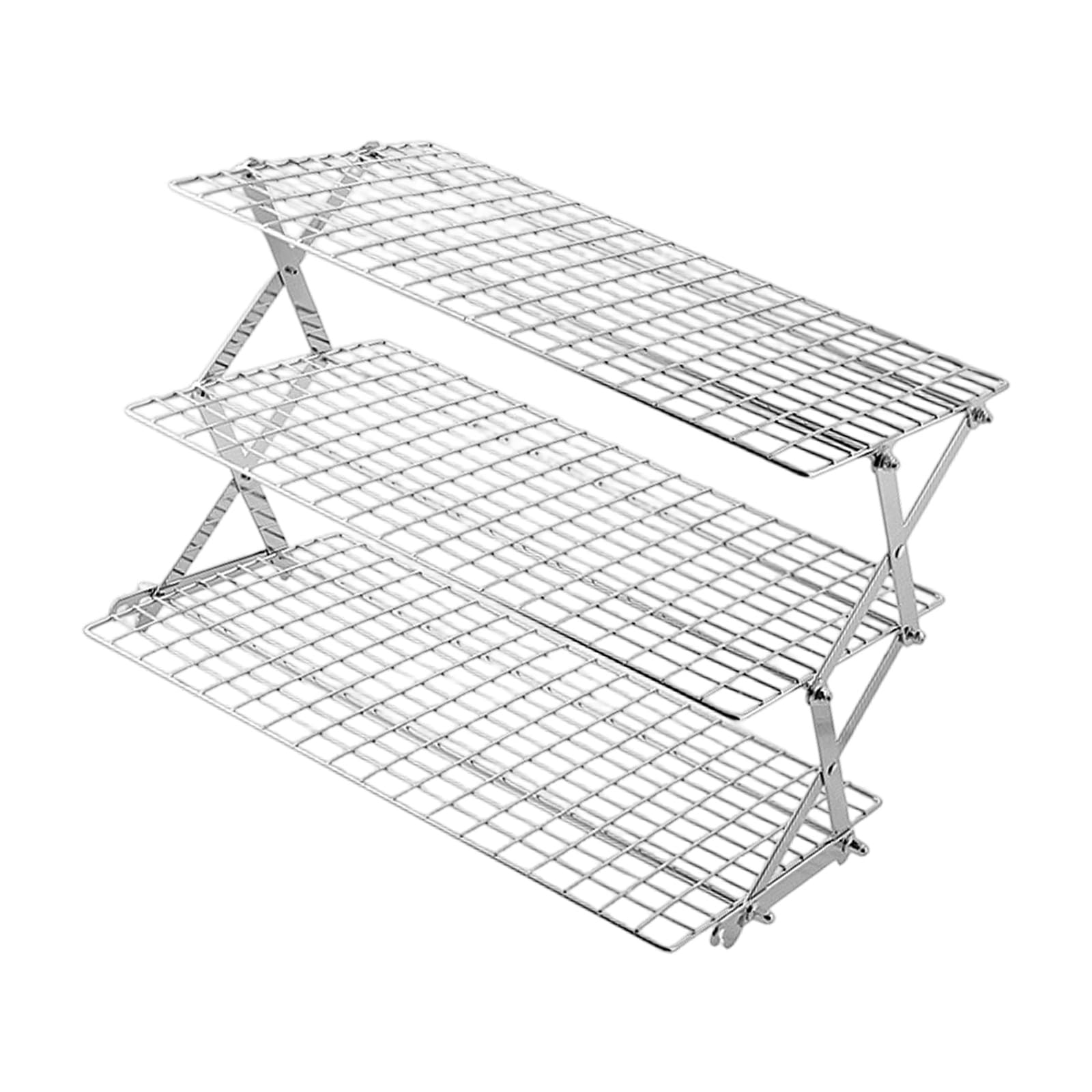 Xinsheinelry Practical Stackable Wire Shelf for Picnics and Portable Kitchen Storage Builts to Last with Strong Frame Portable Camping Gear Space Saving Kitchen Rack