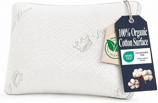 Organic Cotton Surface Bed Pillow, King Size Machine Washable Cover