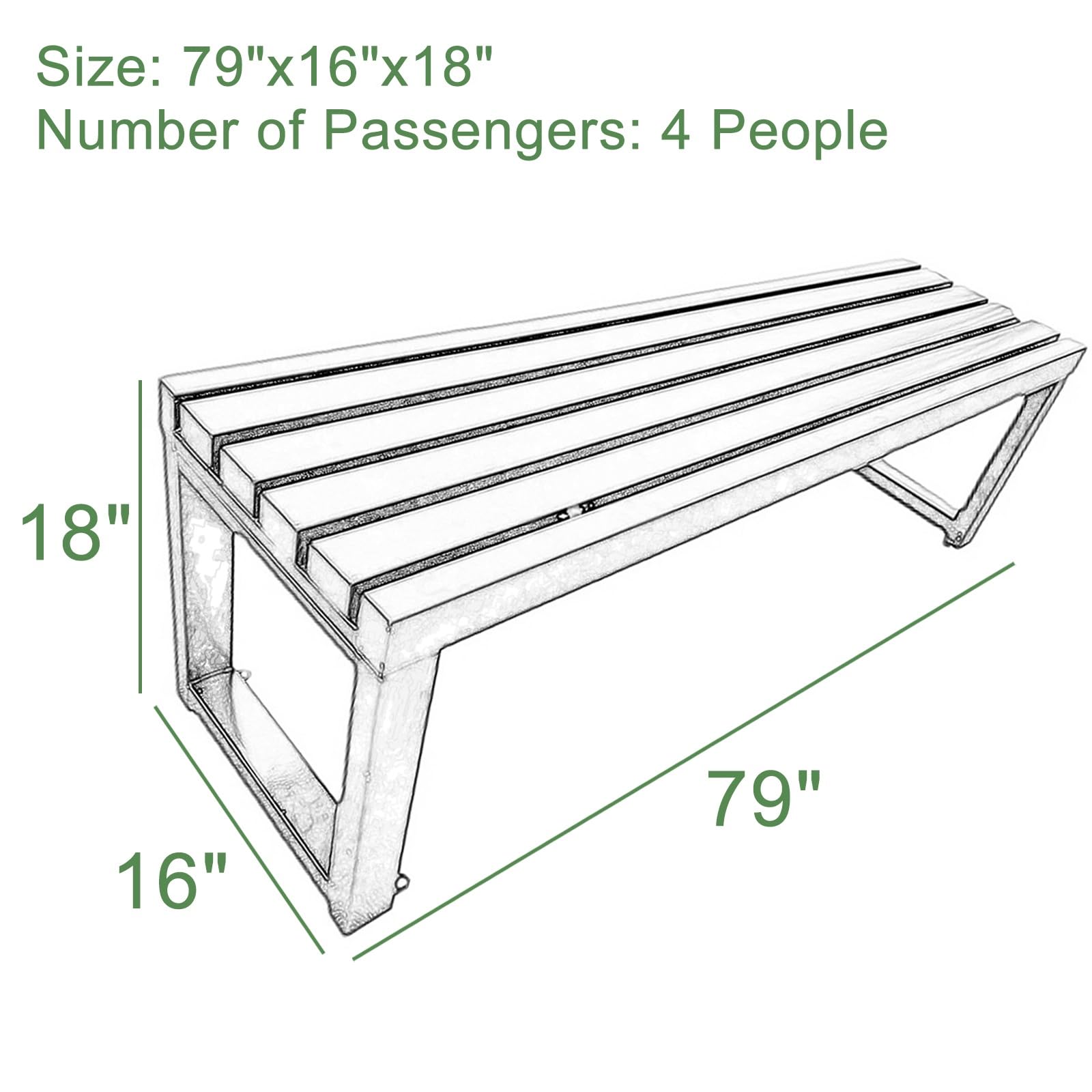 Banco de parque de metal resistente a la intemperie, asiento pequeño de 79 pulgadas para exteriores, patio, escuela y Ln, capacidad de 800 libras, ideal para parejas y jardines