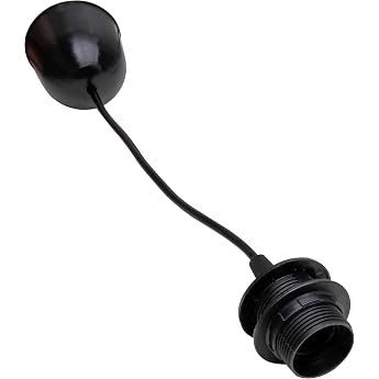 Kopp Cord Pendant for Lampshade Hanging Socket Pendant Light with E27 Socket and Screw Ring Black 210205042