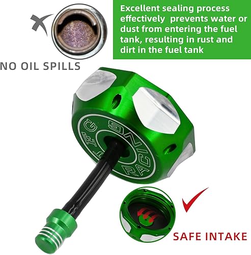 Miniatura 5 de Tapa de gasolina para moto de tierra, tapa de tanque de combustible para motocicleta con válvula de respiración, CNC universal para KX KLX 50cc -