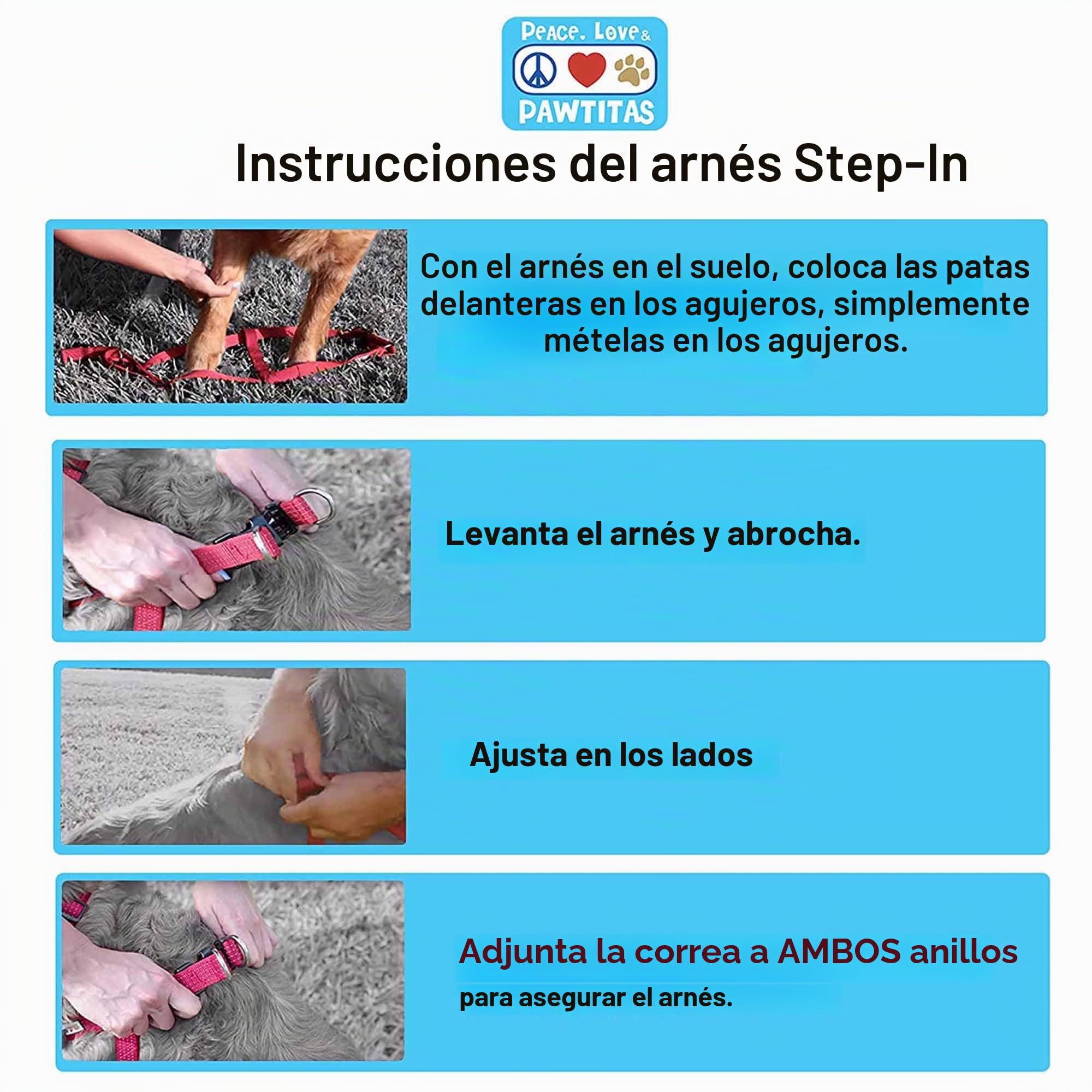 Pawtitas Arnés para Perros pequeños arnés Ajustable antitirones para Perros de Color sólido Ligero Turquesa Rosa/púrpura