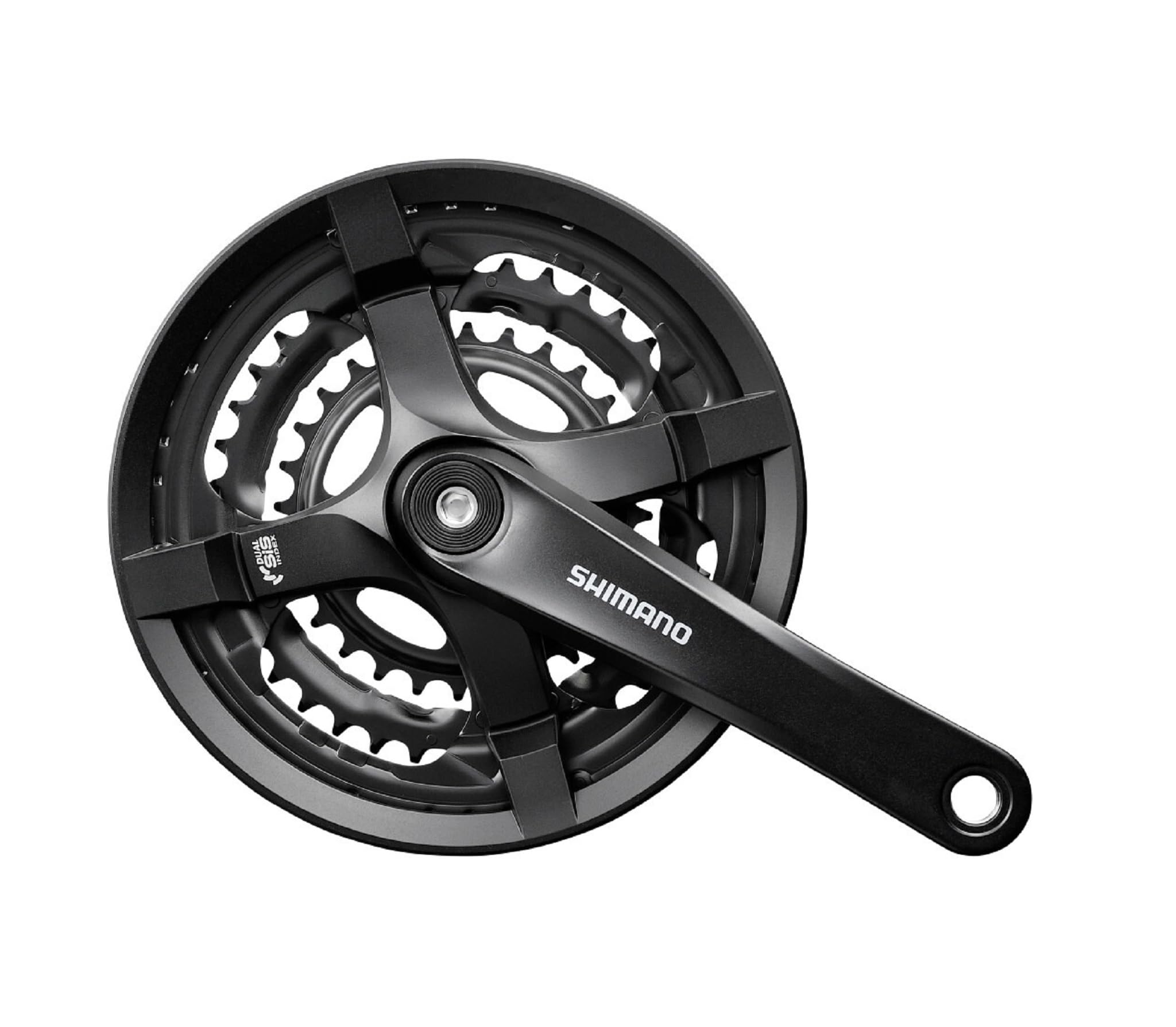 maxxi4you Shimano Kurbelgarnitur Kettenradgarnitur 170 mm schwarz 28/38/48 Zähne inkl Reflexband