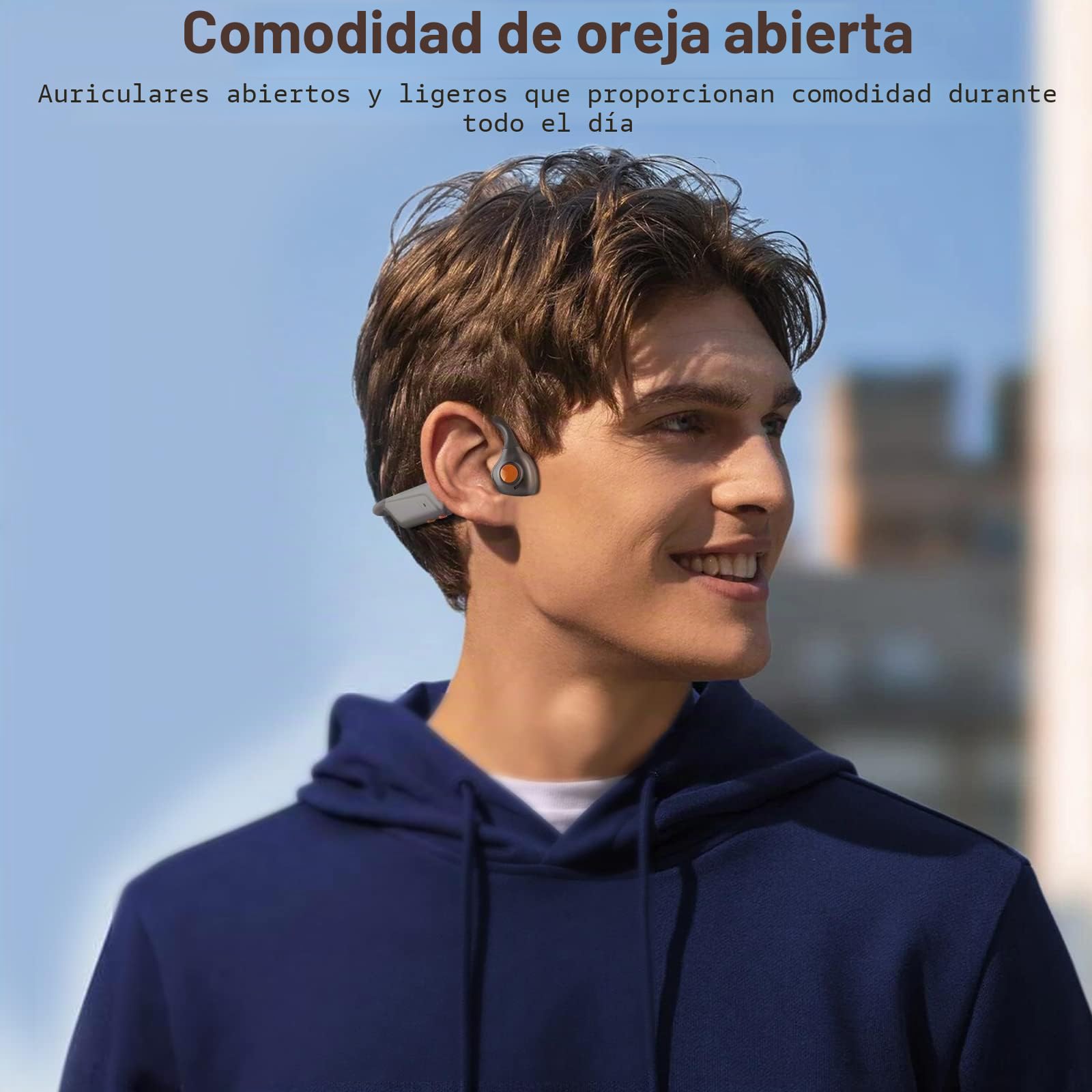 Open-Ear Auriculares con micrófono conexión multipunto cancelación de Ruido | Botón de silencio, Conexión multipunto, Comodidad Open-Ear, Micrófono con cancelación de ruido para oficina, reuniones