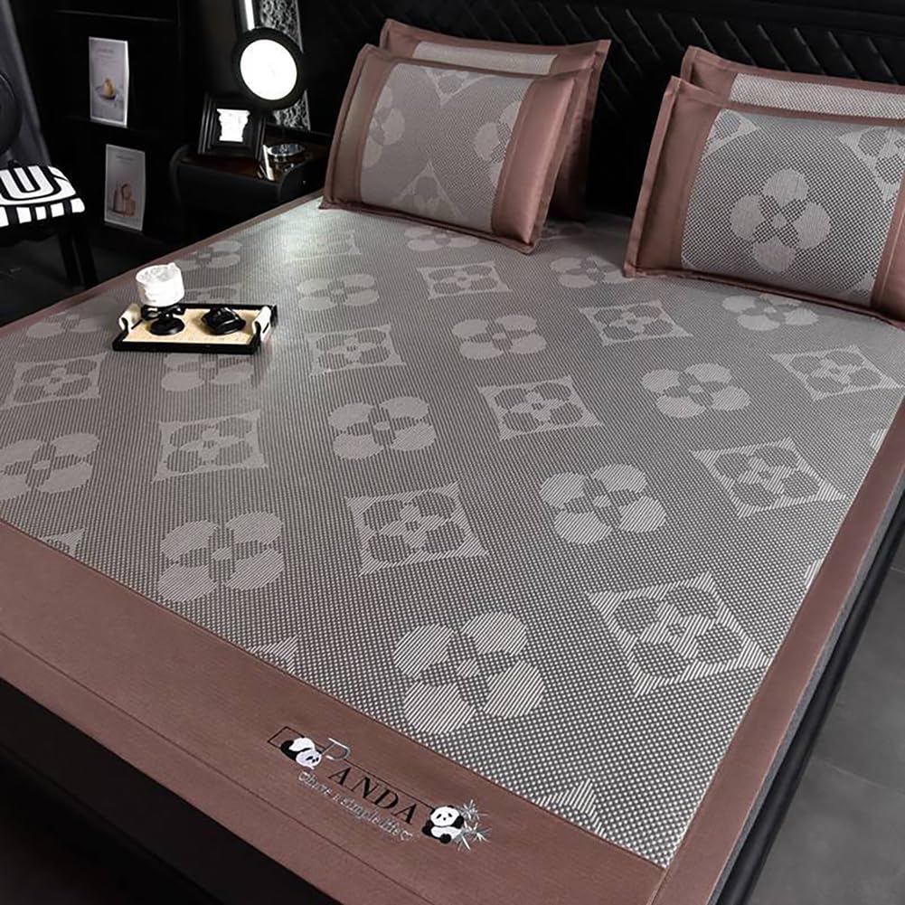 LOMNCHSG Bamboo Rattan Mat Bed, Cooling Bamboo Sleeping Mat Breathable Foldable Multiple Sizes(J,180 * 200CM)
