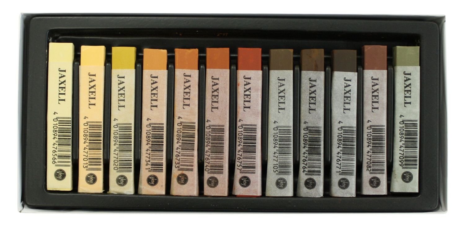 Jaxell Pastellkreiden 12er - Grautöne Vorgeschärft