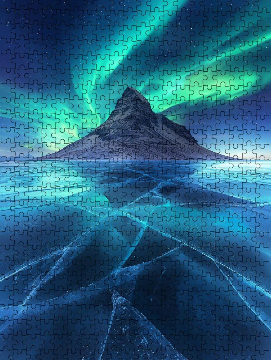 Polarlicht Island Puzzle 5000 Teile Erwachsene, Jigsaw Puzzle 5000 Teile, Komplex Herausfordernd Puzzles, Familie Spiele, Impossible Klassische Puzzles, für Wanddekoration und Geschenke FNKL2-580