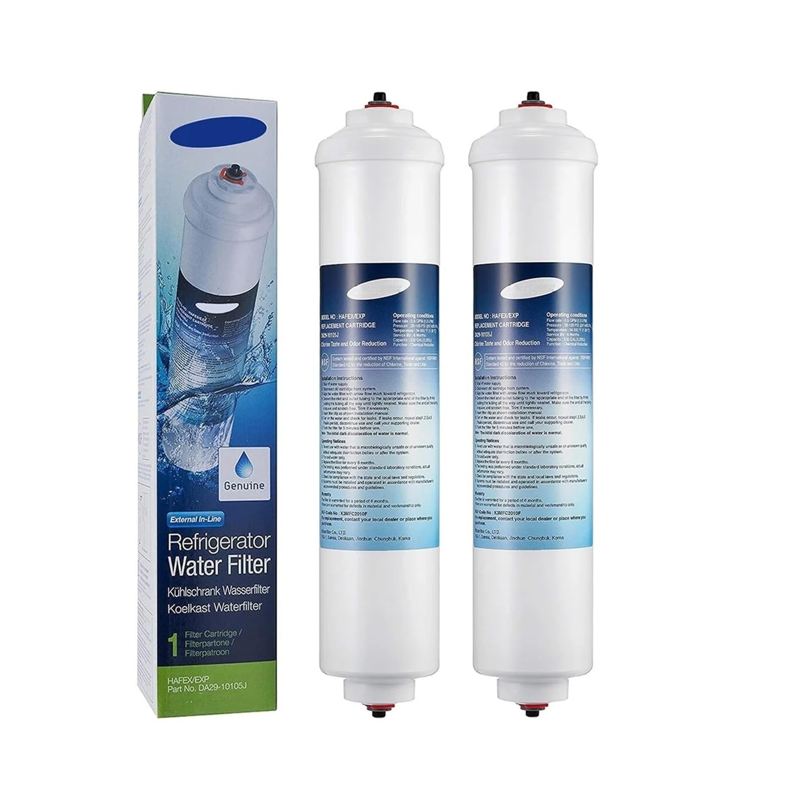 DA29-10105J Kühlschrank-Gefrierschrank-Wasserfilter, Kompatibel For Samsung, DA29-10105J DA99-02131B HAFEX/EXP American Style DA2010CB(2pcs)
