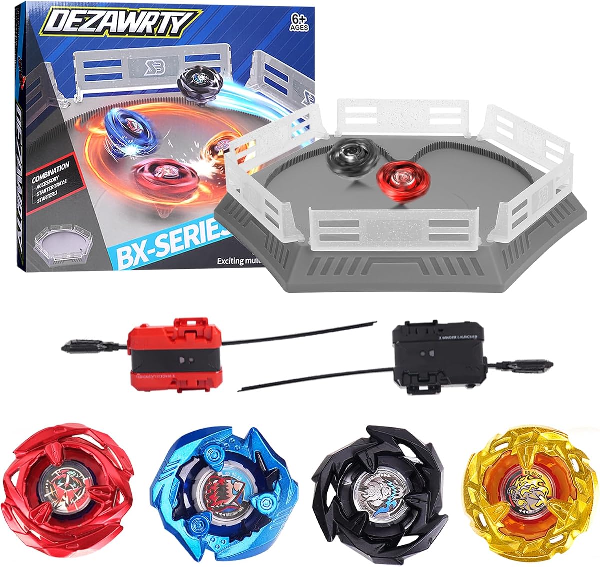 X Stadium Arena Set, 4 Spinning Tops and 2 Launchers, Battling Game Ages 6+