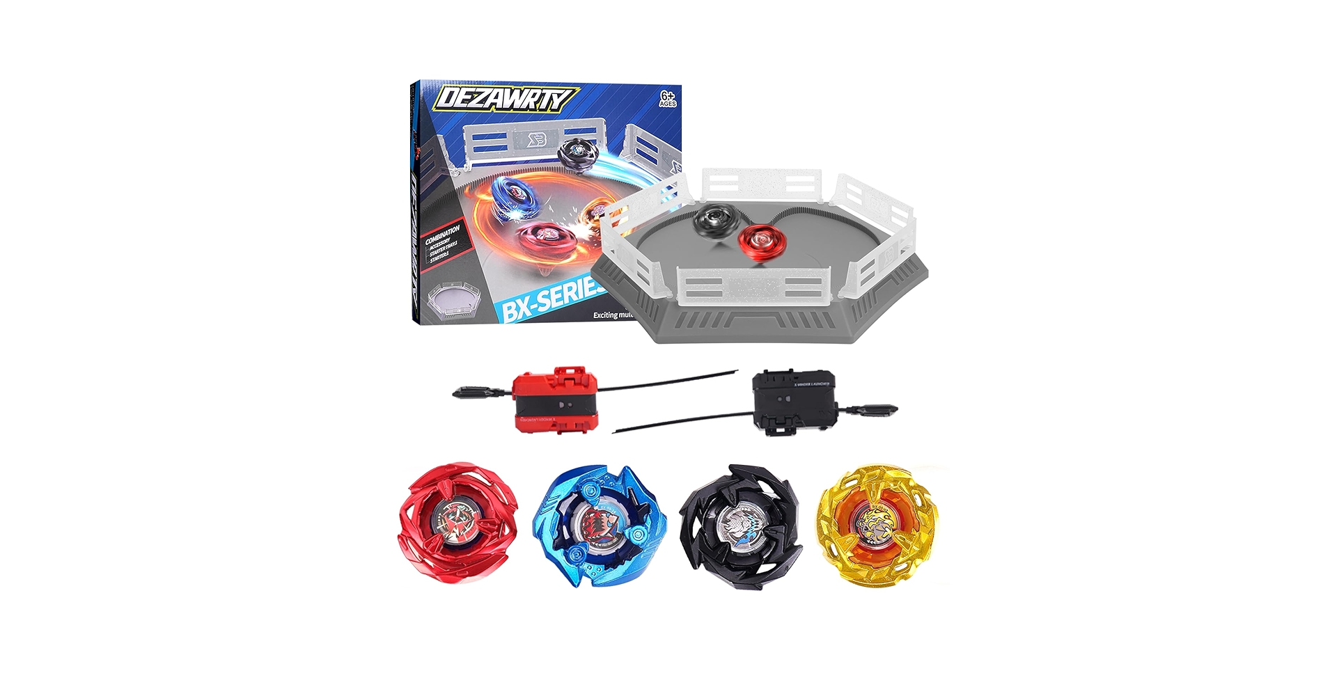 Amazon.com: Gyro X Stadium Battling Set, 4 Spinning Tops, 2