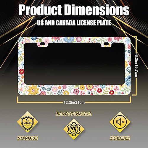 Miniatura 95 de Marco de matrícula de hibisco Aloha Hawaii Flowers placa de acero inoxidable divertido soporte para placa de matrícula decoración colorida 12.3 x