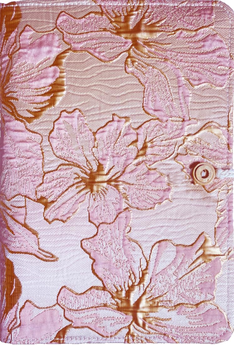 ipoul A5 Binder, 6 Ring Binder, Refillable Notebook, Embroidery Journal, Budget Binder, 6"x8", Lined Notebook, Ruled Paper, Travelers Journal, Gift for Women, Planner Binder, Lily Flower, Pink — image 1