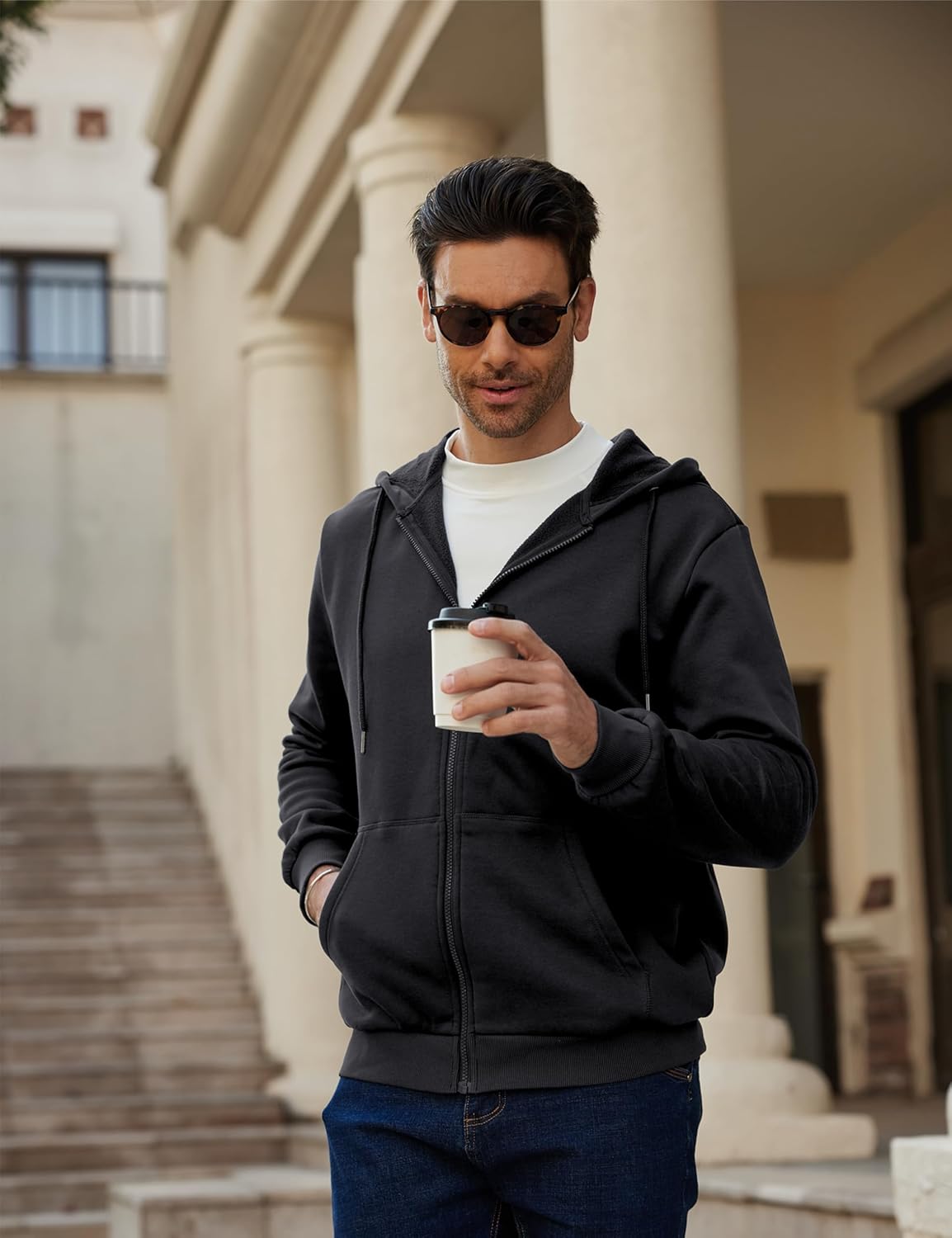 MAGCOMSEN Men's Zip Up Hoodie Casual Fashion Hooded Jacket Athletic Fleece Lined Sweatshirt with Pocket - Image 3