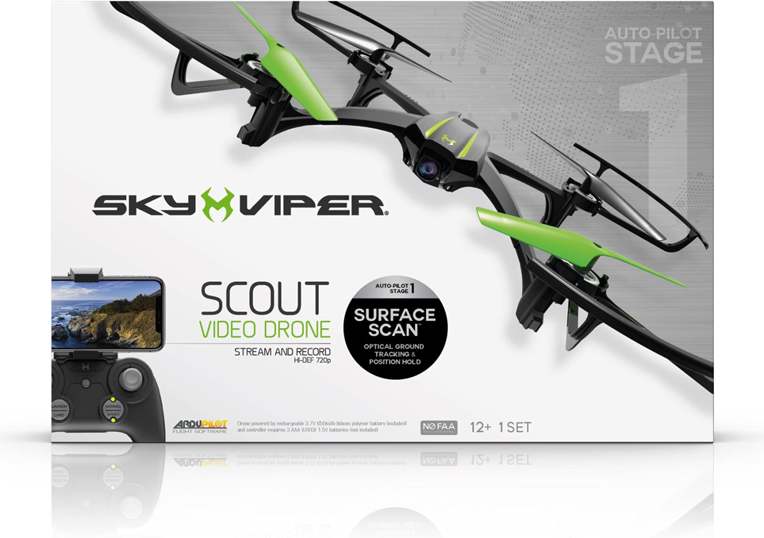 Sky Viper Scout Streaming Video Drone, Black/Green