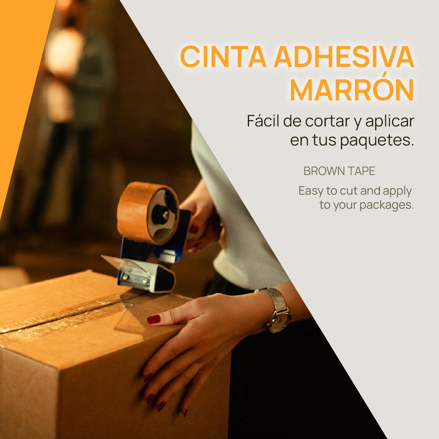Cinta Embalar, Cinta Adhesiva Marrón, Precinto Embalar, Cinta de Embalar Cajas Mudanza y de Envío, Cinta Embalaje Marron Ancha 36 mm x 66 m - SIDI (48 uds)