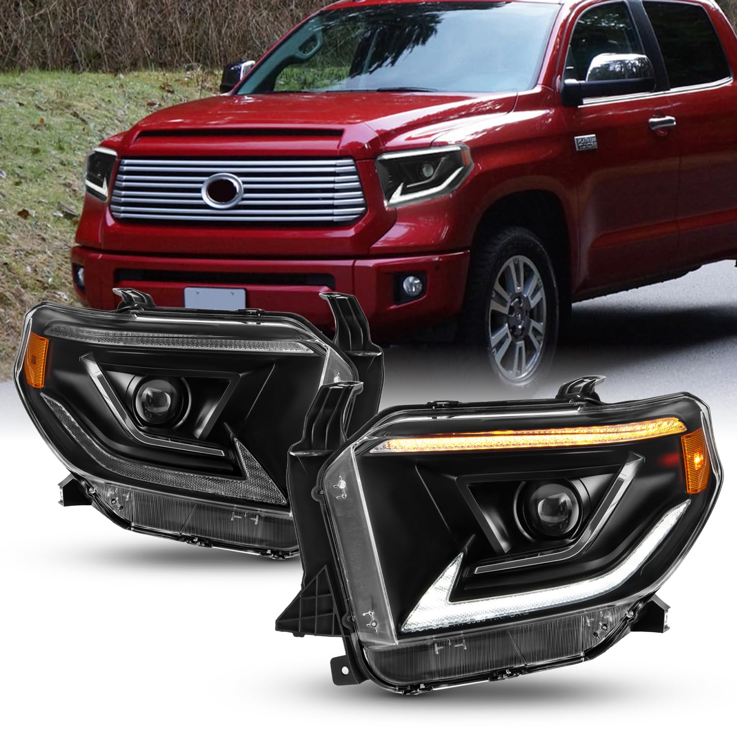 Tundra　デュアルランド Amazon.com: AKKON - Fits 2014-2021 Toyota Tundra [Halogen Type