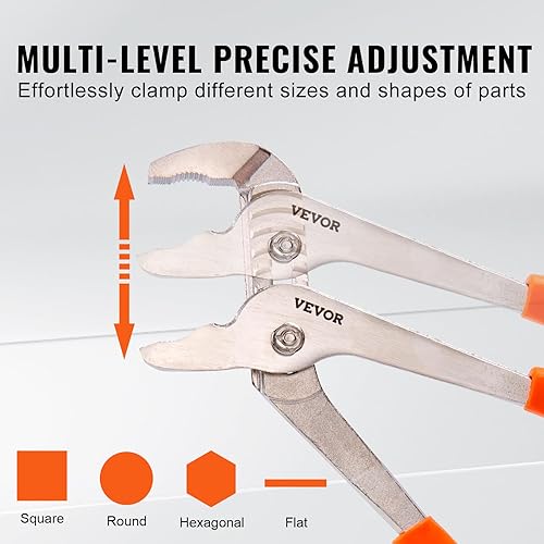 Miniatura 5 de VEVOR Juego de alicates para juntas ranuradas, 3 piezas de 12108 pulgadas, garantía limitada, naranja, acero de alto carbono, tratado térmicamente,