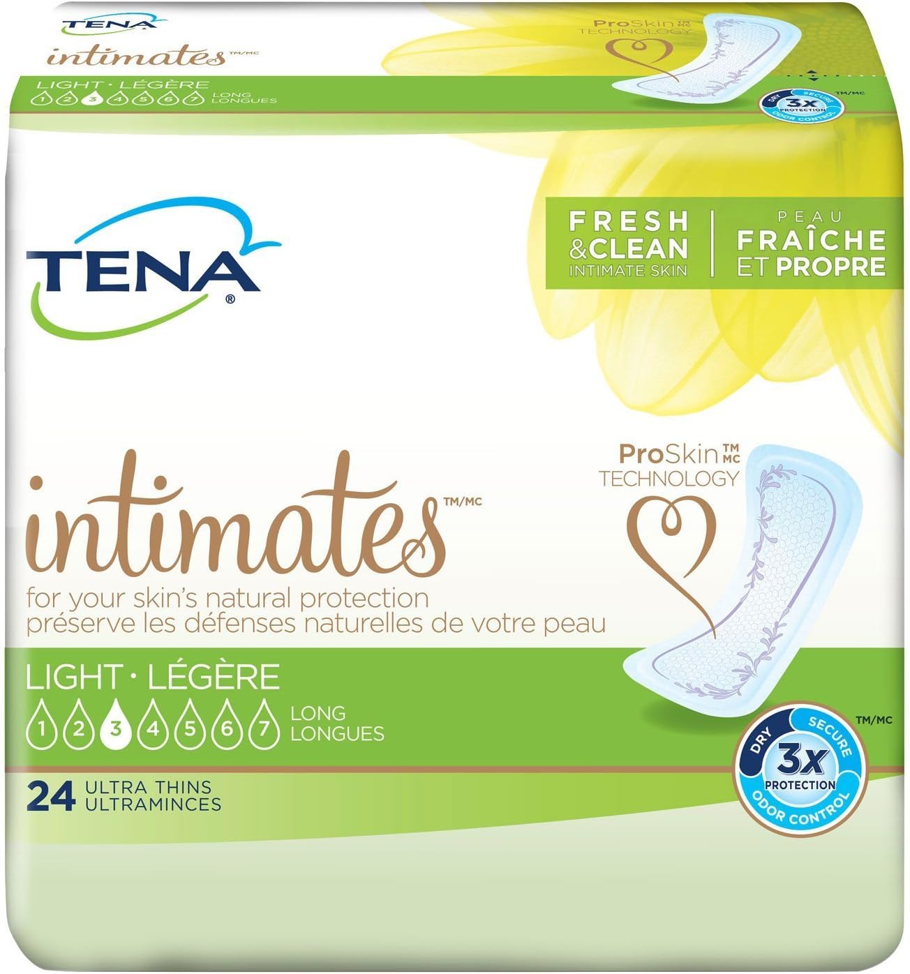 TENA Serenity Light Ultra Thin Pads Long - 1/Case of 144 (6 Packs of 24)