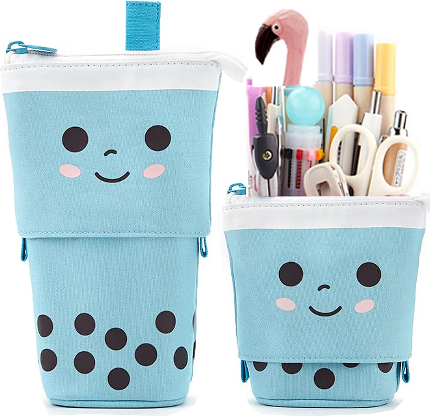 Telescopic Pencil Bag Pen Holder Pop Up Stationery Case, Stand-up Retractable Transformer Bag Standing Organizer, Great for Christmas Holiday New Year Office Bag image 4