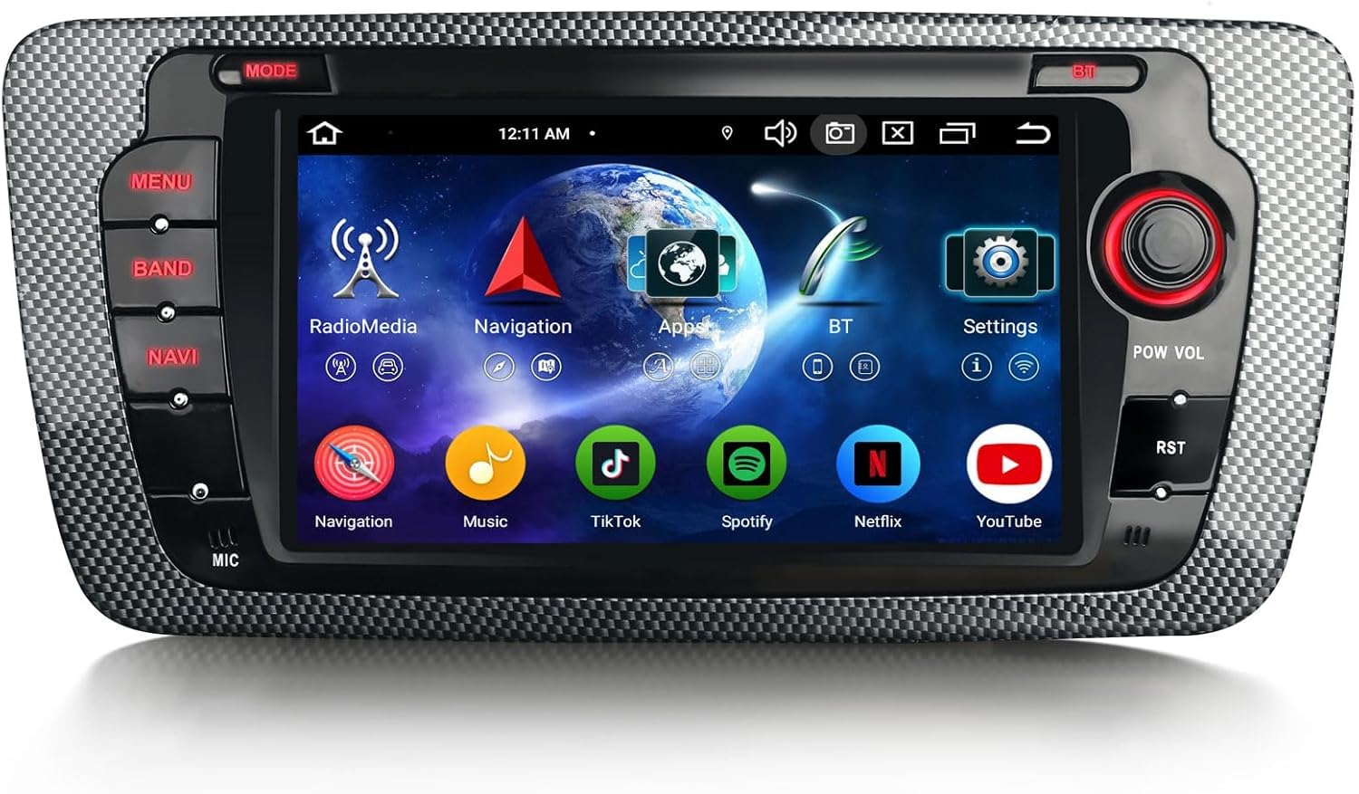 Erisin Android 16 8-Core 4GB+64GB Autoradio GPS Navigatore per SEAT IBIZA 2009-2013 7 pollici Schermo tattile Supporti Bluetooth 5.0 Senza fili CarPlay Android Auto WiFi DSP RDS CANbus USB DTV Radio