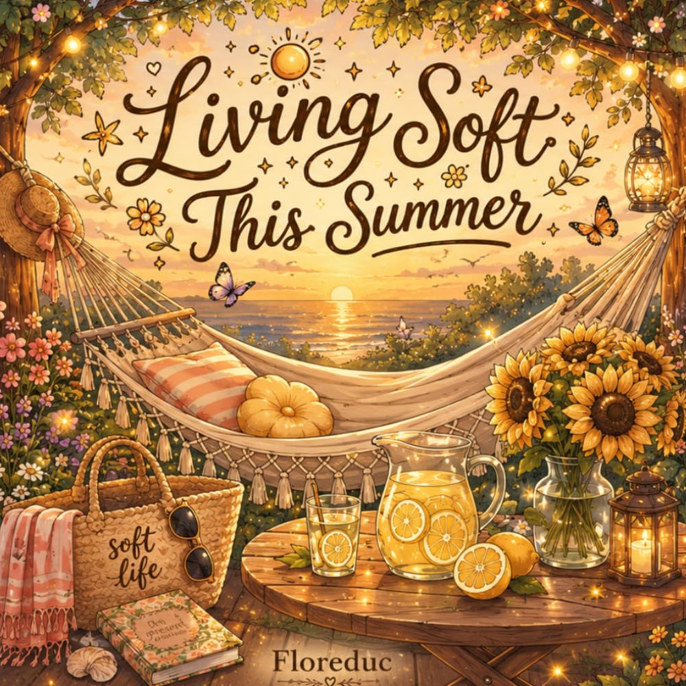 Living Soft This Summer: A Bold & Easy Coloring Book of Slow Days, Sweet Moments & Summer Self-Care (Cozy Days Coloring Collection)