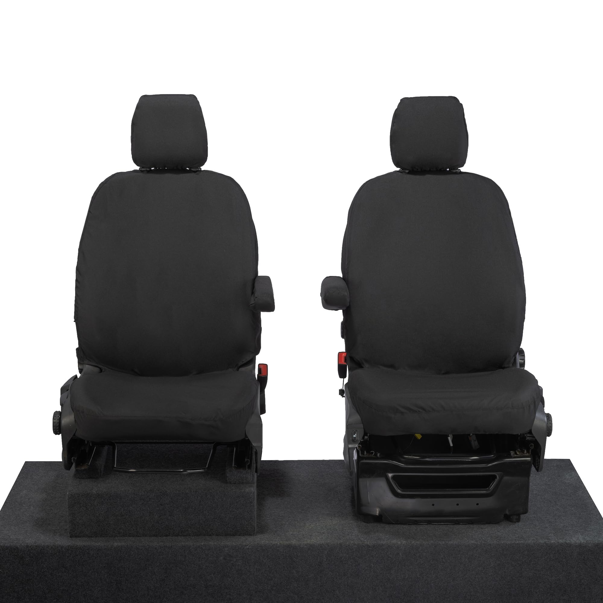 – SC275B Tailored Heavy Duty Waterproof Front Seat Covers (Single/Single) Black - Fits Ford Transit Custom 2013-2023