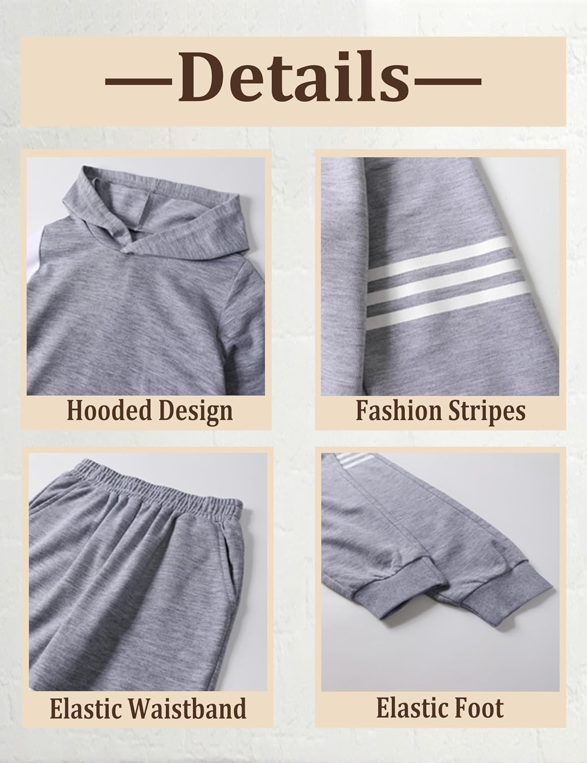 Boy Clothes Long Sleeve Striped Hoodie Sweatshirts Top and Pants Fall Winter Kids Boys 2 Pieces Outfits 3-12 Years - Image 6