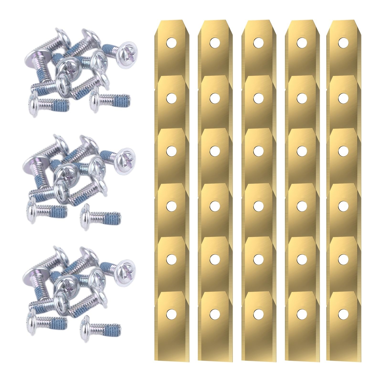Cuchillas de Repuesto for cortacésped Inteligente Navimow, 30 Uds. con Tornillos, Kit Cuchillas Corte Acero Inoxidable, 35x18x0,9 MM