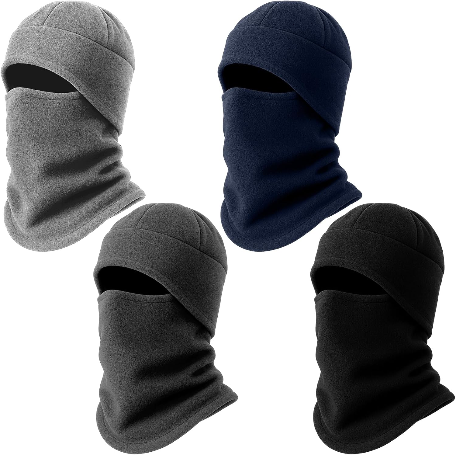 4 Pcs Winter Fleece 3 in 1 Hat Set with Ear Flap for Men Knit Skull Cap Windproof Neck Warmer Gaiter