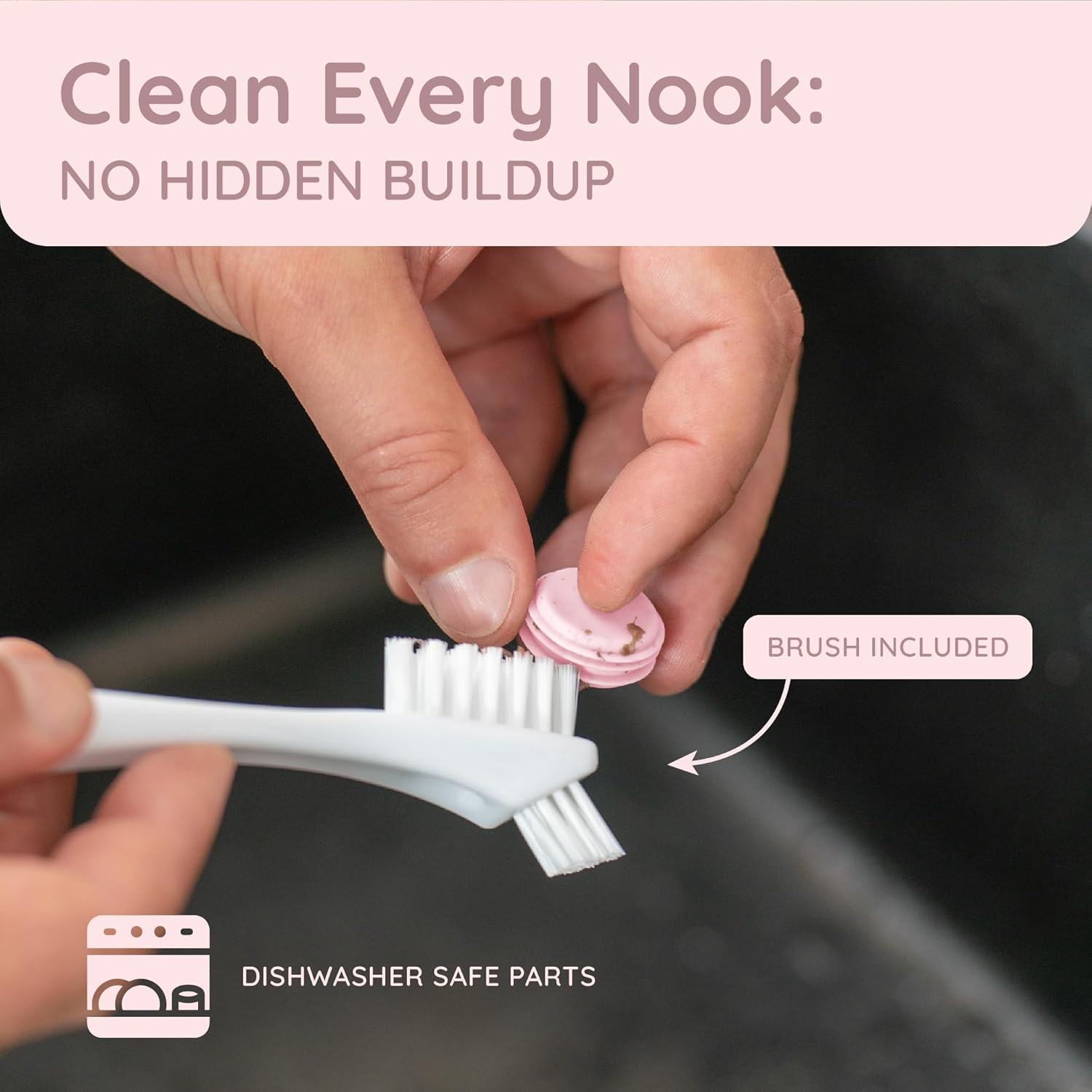 Baby Fruit Feeder & Popsicle Molds – Silicone Food Feeder Nibbler with Breastmilk Popsicle Molds, Gum Ring & Strap – Baby Feeding Essentials 6–12 Month (Pink) - Image 4