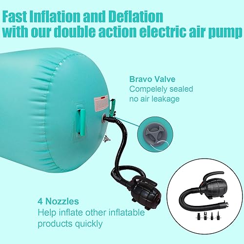 Miniatura 4 de Colchoneta inflable para gimnasia con rodillo de aire, equipo de gimnasia con bomba para entrenamiento de yoga, animadoras, uso doméstico