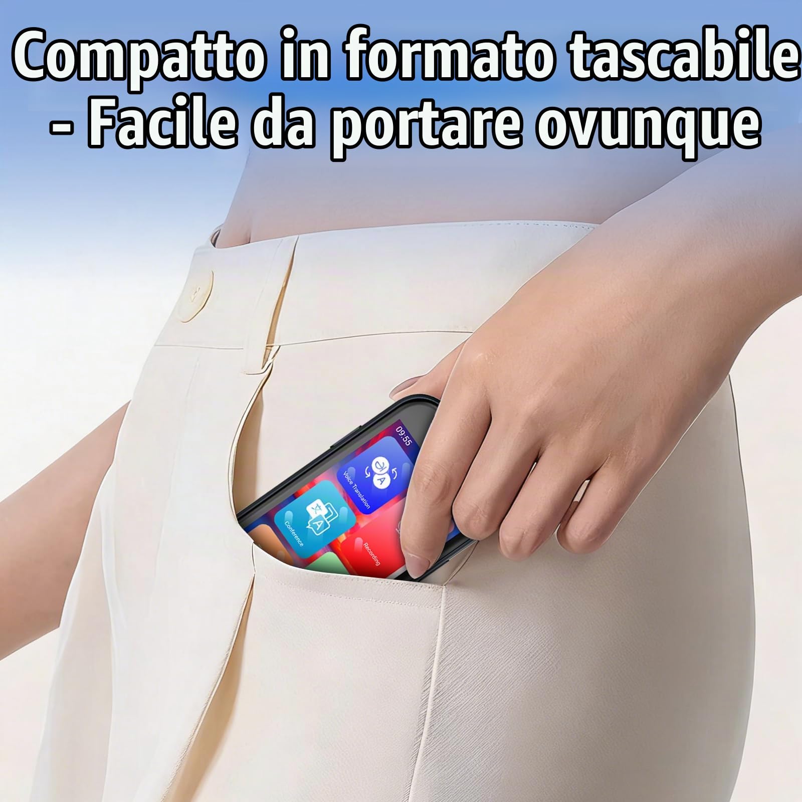 Traduttore Vocale SKARA con Traduzione Online e Offline, Traduttore in Tempo Reale con Uscita Vocale, 137+ Lingue Online, 16 Lingue Offline, Traduzione Foto OCR, WiFi, per Viaggi